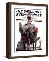 "His Majesty the Janitor," Saturday Evening Post Cover, January 13, 1923-Walter Beach Humphrey-Framed Giclee Print