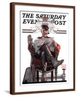 "His Majesty the Janitor," Saturday Evening Post Cover, January 13, 1923-Walter Beach Humphrey-Framed Giclee Print