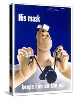 His Mask Keeps Him on the Job-null-Stretched Canvas