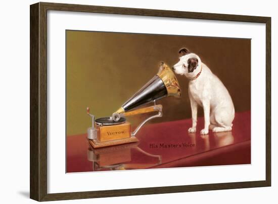 His Master's Voice Ad-null-Framed Art Print