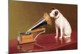 His Master's Voice Ad-null-Mounted Art Print