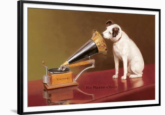 His Master's Voice Ad-null-Framed Art Print