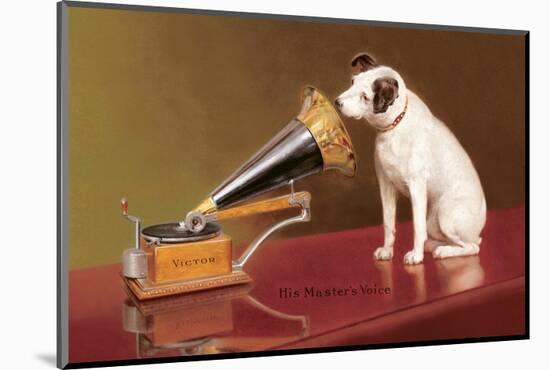 His Master's Voice Ad-null-Mounted Art Print