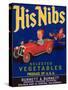 His Nibs Vegetable Label - Salinas, CA-Lantern Press-Stretched Canvas