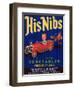 His Nibs Vegetable Label - Salinas, CA-Lantern Press-Framed Art Print