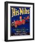 His Nibs Vegetable Label - Salinas, CA-Lantern Press-Framed Art Print