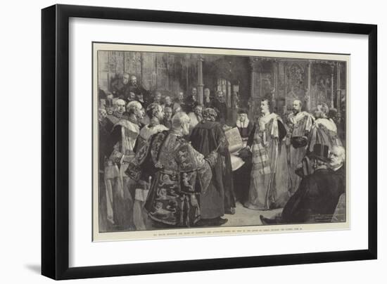 His Royal Highness the Duke of Clarence and Avondale Taking His Seat in the House of Lords-Thomas Walter Wilson-Framed Giclee Print