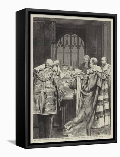 His Royal Highness the Duke of York Signing the Roll on Taking His Seat in the House of Lords-Godefroy Durand-Framed Stretched Canvas