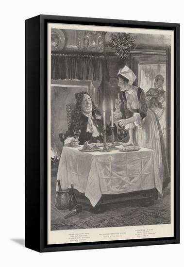 His Worship's Christmas Dinner-Richard Caton Woodville II-Framed Stretched Canvas
