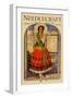 Hispanic Holds Up a Lace Design on a Frame-Needlecraft Magazine-Framed Art Print