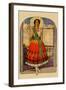 Hispanic Holds Up a Lace Design on a Frame-Needlecraft Magazine-Framed Art Print