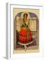 Hispanic Holds Up a Lace Design On a Frame-null-Framed Art Print