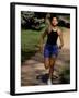 Hispanic Woman Running for Exercise, New York, New York, USA-Paul Sutton-Framed Photographic Print