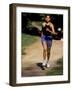 Hispanic Woman Running for Exercise, New York, New York, USA-Paul Sutton-Framed Photographic Print