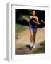 Hispanic Woman Running for Exercise, New York, New York, USA-Paul Sutton-Framed Photographic Print