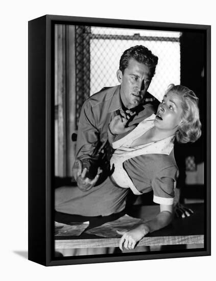 Histoire by detective (Detective Story) by William Wyler with Eleanor Parker, Kirk Douglas, 1951 (b-null-Framed Stretched Canvas