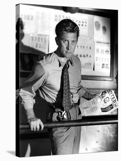 Histoire by detective (Detective Story) by William Wyler with Kirk Douglas, 1951 (b/w photo)-null-Stretched Canvas