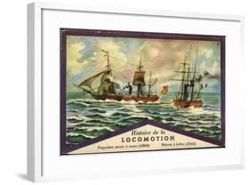 Histoire De La Locomotion, Segelboote, 1860 Und 1842-null-Framed Giclee Print