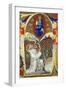 Historiated Initial 'A' Depicting St. Benedict Offering His Soul to God the Father, Lombardy School-Master of the Vitae Imperatorum-Framed Premium Giclee Print