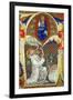 Historiated Initial 'A' Depicting St. Benedict Offering His Soul to God the Father, Lombardy School-Master of the Vitae Imperatorum-Framed Giclee Print