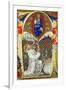 Historiated Initial 'A' Depicting St. Benedict Offering His Soul to God the Father, Lombardy School-Master of the Vitae Imperatorum-Framed Premium Giclee Print