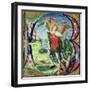 Historiated Initial 'B' Depicting St. Michael and the Dragon, 1499-1511 (Vellum)-Alessandro Pampurino-Framed Giclee Print