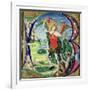 Historiated Initial 'B' Depicting St. Michael and the Dragon, 1499-1511 (Vellum)-Alessandro Pampurino-Framed Giclee Print