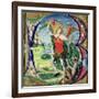 Historiated Initial 'B' Depicting St. Michael and the Dragon, 1499-1511 (Vellum)-Alessandro Pampurino-Framed Giclee Print