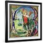 Historiated Initial 'B' Depicting St. Michael and the Dragon, 1499-1511 (Vellum)-Alessandro Pampurino-Framed Giclee Print