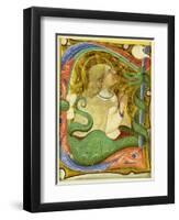 Historiated Initial 'C'? Depicting St. Margaret (Vellum)-Master of San Michele of Murano-Framed Giclee Print