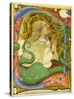 Historiated Initial 'C'? Depicting St. Margaret (Vellum)-Master of San Michele of Murano-Stretched Canvas