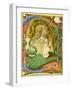 Historiated Initial 'C'? Depicting St. Margaret (Vellum)-Master of San Michele of Murano-Framed Giclee Print