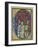 Historiated Initial 'C' Depicting the Ordination of a Bishop, C.1320-30 (Vellum)-French-Framed Giclee Print