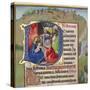 Historiated Initial 'D' Depicting the Adoration of the Kings, from a Books of Hours, Probably…-null-Stretched Canvas