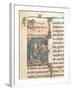 Historiated Initial Depicting King David playing a Carillon, Illustration from a Psalter-null-Framed Giclee Print