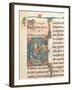 Historiated Initial Depicting King David playing a Carillon, Illustration from a Psalter-null-Framed Giclee Print