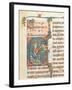 Historiated Initial Depicting King David playing a Carillon, Illustration from a Psalter-null-Framed Giclee Print