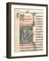 Historiated Initial Depicting King David playing a Carillon, Illustration from a Psalter-null-Framed Giclee Print