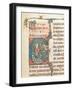 Historiated Initial Depicting King David playing a Carillon, Illustration from a Psalter-null-Framed Giclee Print