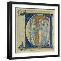 Historiated Initial 'E' Depicting Jesus Christ and the Apostles, C.1320-30 (Vellum)-French-Framed Giclee Print