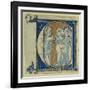 Historiated Initial 'E' Depicting Jesus Christ and the Apostles, C.1320-30 (Vellum)-French-Framed Giclee Print