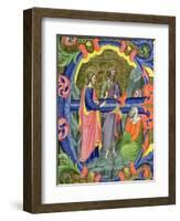 Historiated Initial "E" Depicting St. John the Baptist-Don Simone Camaldolese-Framed Giclee Print