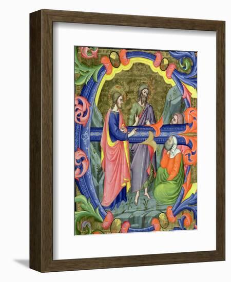 Historiated Initial "E" Depicting St. John the Baptist-Don Simone Camaldolese-Framed Giclee Print