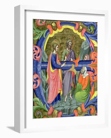 Historiated Initial "E" Depicting St. John the Baptist-Don Simone Camaldolese-Framed Giclee Print