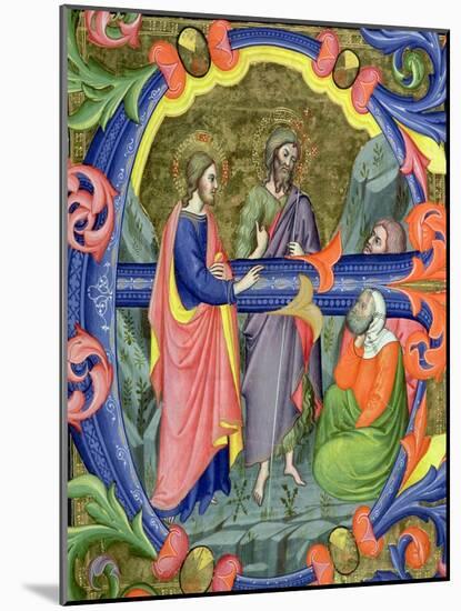 Historiated Initial "E" Depicting St. John the Baptist-Don Simone Camaldolese-Mounted Giclee Print