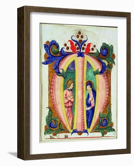 Historiated Initial 'M' Depicting the Annunciation (Vellum)-Antonio di Niccolo di Lorenzo-Framed Giclee Print