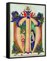 Historiated Initial 'M' Depicting the Annunciation (Vellum)-Antonio di Niccolo di Lorenzo-Framed Stretched Canvas