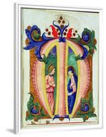 Historiated Initial 'M' Depicting the Annunciation (Vellum)-Antonio di Niccolo di Lorenzo-Framed Premium Giclee Print