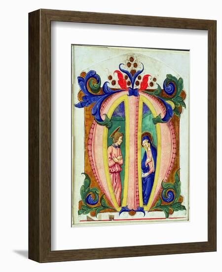 Historiated Initial 'M' Depicting the Annunciation (Vellum)-Antonio di Niccolo di Lorenzo-Framed Giclee Print