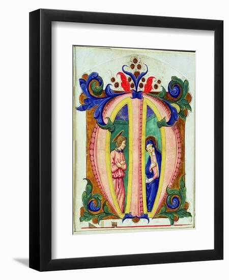 Historiated Initial 'M' Depicting the Annunciation (Vellum)-Antonio di Niccolo di Lorenzo-Framed Giclee Print